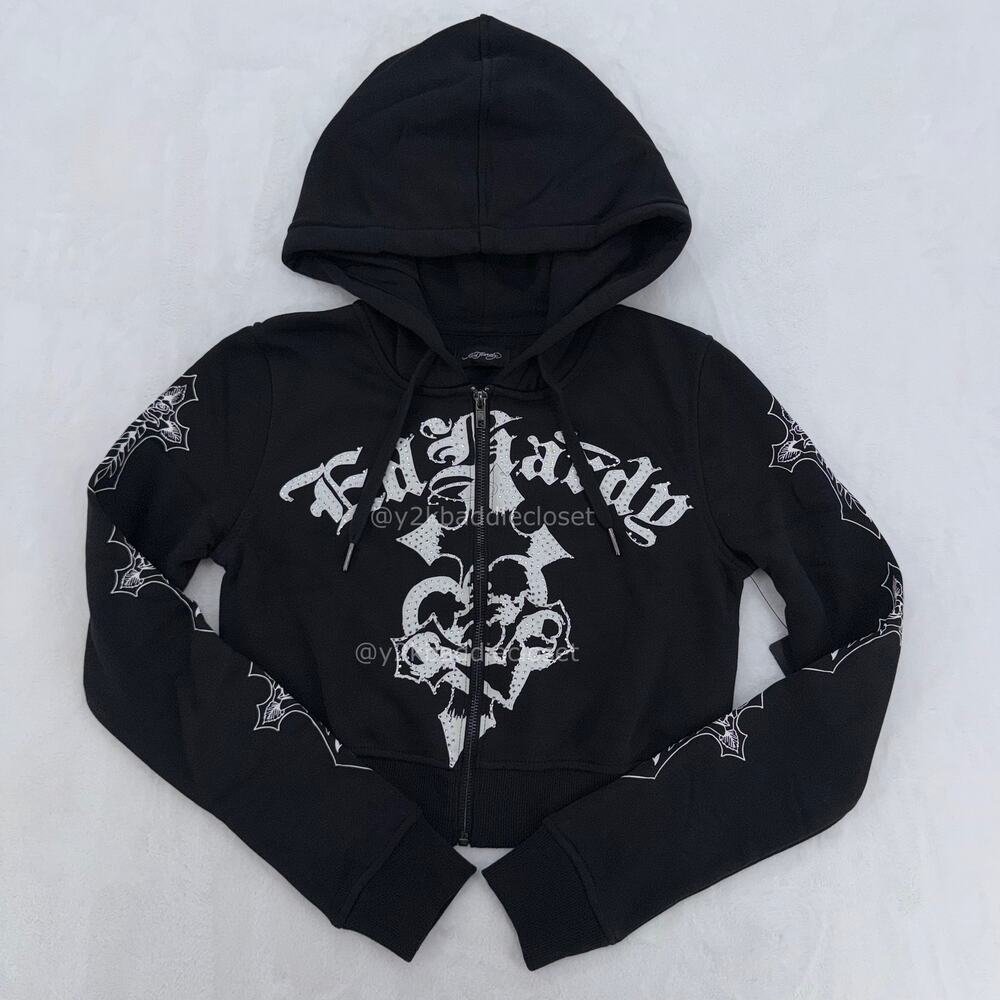 Ed Hardy Zip Up Hoodie (Size XS)